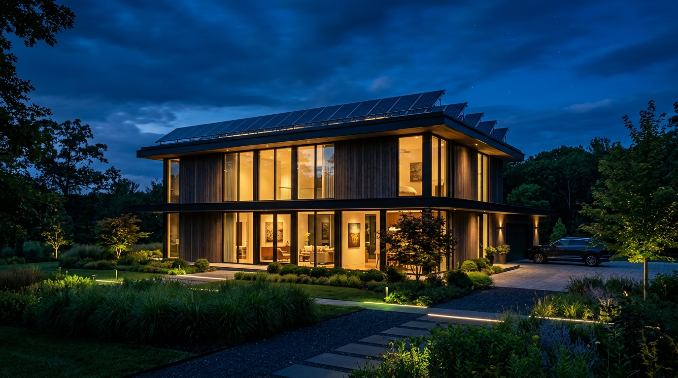 Casa moderna con impianto fotovoltaico IDEA Green